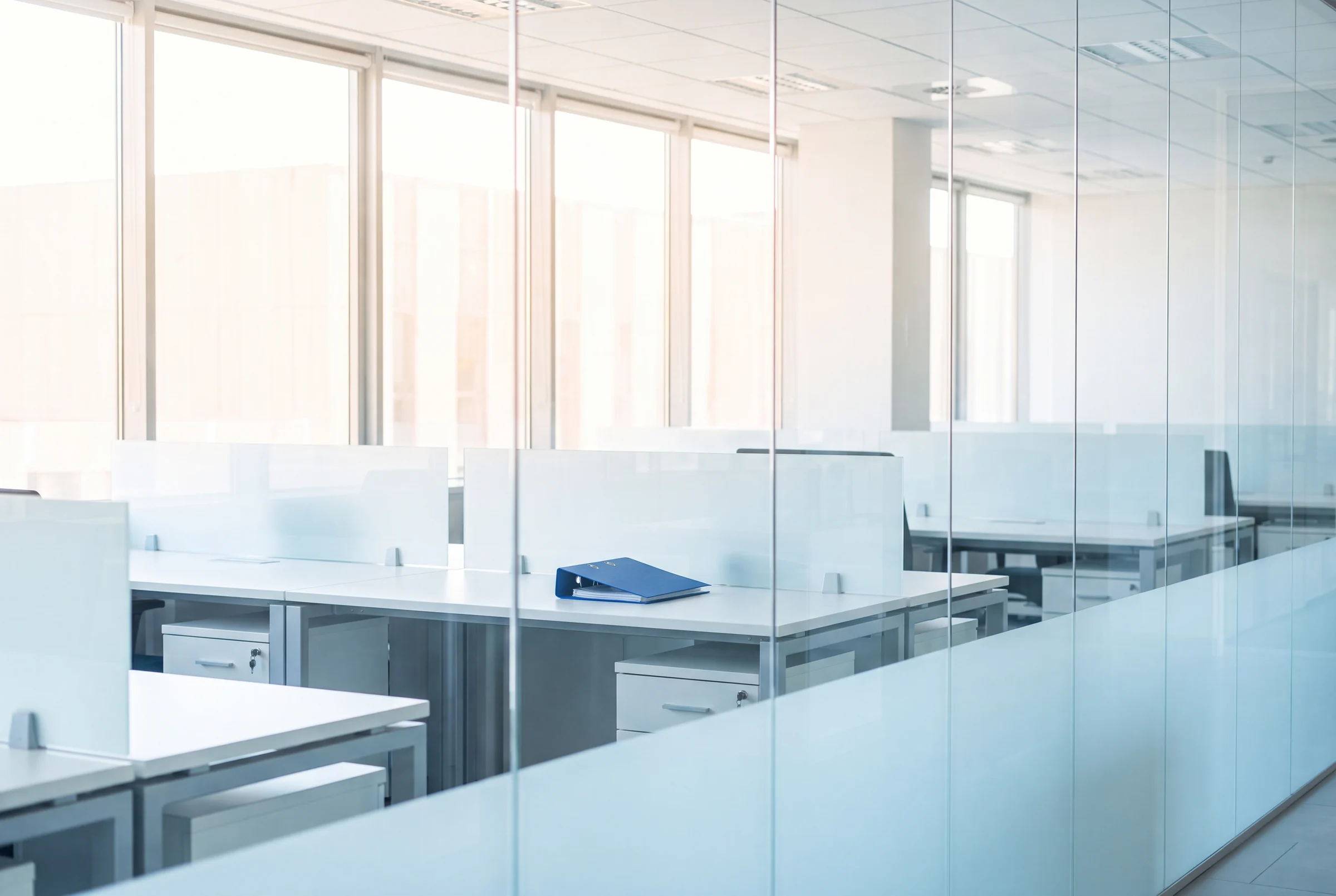 L'ufficio luminoso di una cooperativa al mattino