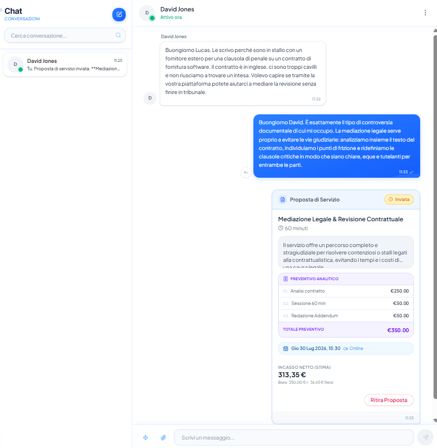 Conversazione in chat su LOTO